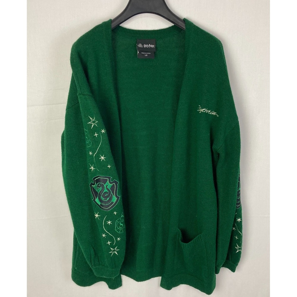 Harry Potter Wizarding World Slytherin House Embroidered Cardigan Official Merch